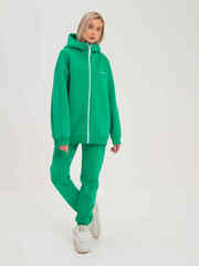 Брюки джоггеры женские зеленые с начесом