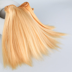 Волосы - трессы для кукол, прямые, светло-пшеничные, 15 см*1 метр. , набор 2 шт.