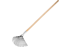 61778 Грабли веерные стальные // 385мм // 20 плоских зубьев // оксидированные // без черенка // Сибртех