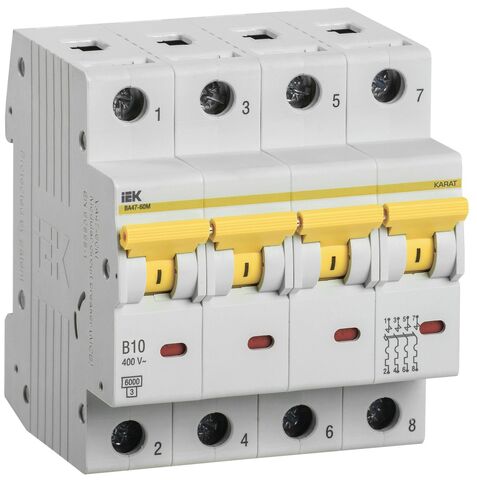 KARAT Авт. выкл. ВА47-60M 4P B 10А 6кА IEK