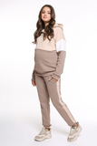 Утепленный спортивный костюм для беременных и кормящих 16004 мокко-беж-тофу