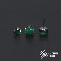 Flat Faceted Green Onyx Б/Р