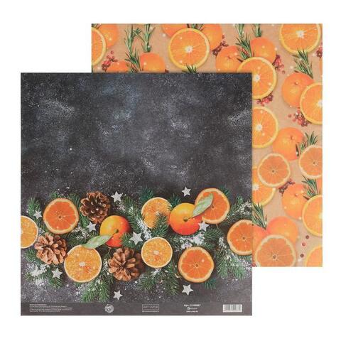 Бумага для скрапбукинга «Апельсинки», 30,5 × 32 см, 180 г/м