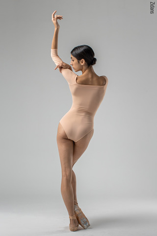 2 Sleeves leotard | beige