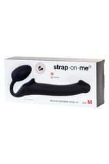 Черный безремневой страпон Silicone Bendable Strap-On M - 