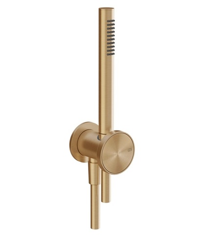 Gessi 66123#708 Душевой комплект, состоящий из вывода воды, держателя, шланга 1,50 м и лейки, медный матовый