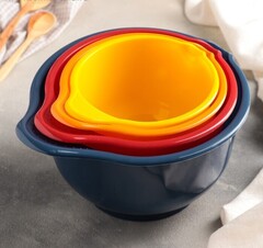 Набор ёмкостей для миксера, 4 шт: 1,4, 1,9, 2,6, 3,6 л, цвет МИКС