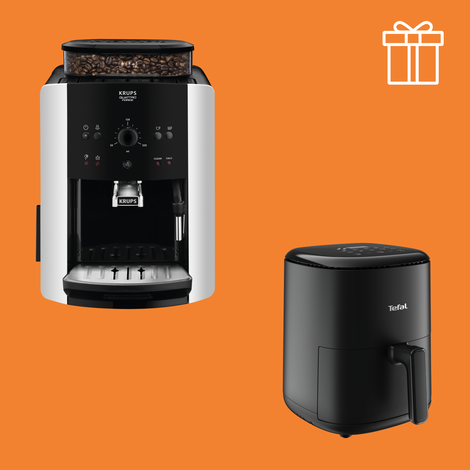 

Автоматическая кофемашина KRUPS EA811810 + Аэрогриль Tefal Easy Fry Compact, 3 л EY145810