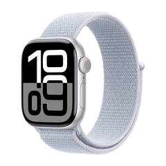 Умные часы Apple Watch Series 10 GPS, 42mm, Silver Aluminium Case with Sport Loop, Blue Cloud
