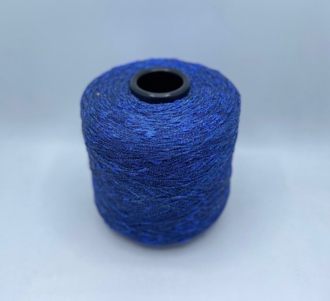 Бобинная пряжа (пр.Италия),art-Cosmos 1000/100гр, 80%Хлопок, 20%Люрекс , цвет-Синий+шишибрики. арт.32185