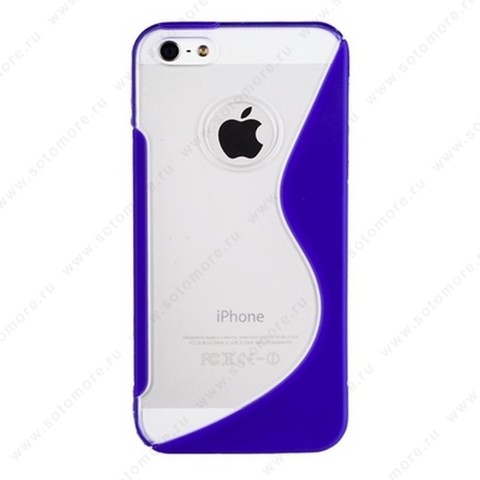 Накладка силиконовый TPU для Apple iPhone SE/ 5s/ 5C/ 5 с пластиковой вставкой синий