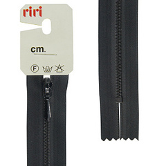 Молния Riri, металл крашеная, слайдер TROPF, 3 мм, цвет черный 2110