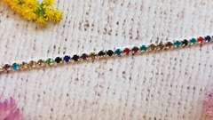 Цепь со стразами, ss 8.5, ш. 2,5 мм, серебро микс