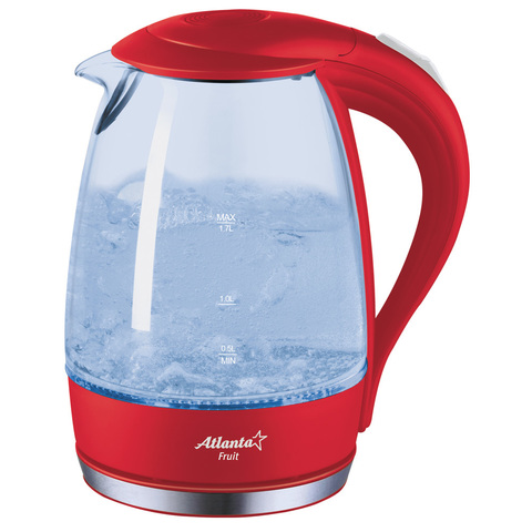 Чайник стеклянный электрический ATH-2461 (red)