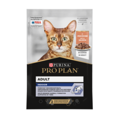 Pro Plan пауч для домашних кошек (в соусе с лососем) 85 г