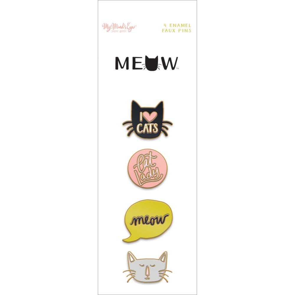 Набор металлических украшений Meow Enamel Painted Pins -4шт