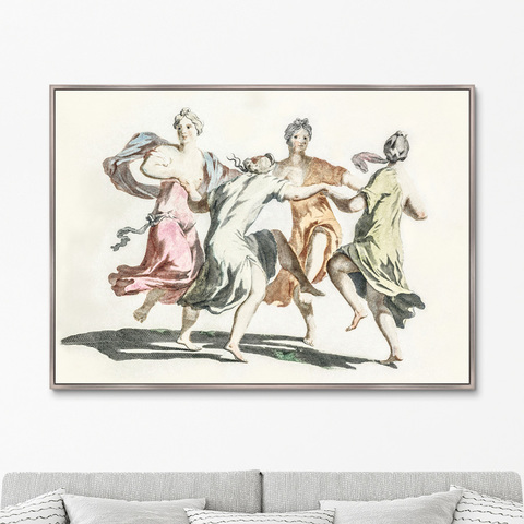 Йохан Тейлер - Репродукция картины на холсте Four dancing women, 1695г.