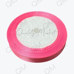 Лента атласная 1,2 см 25 ярдов (розовая) №089