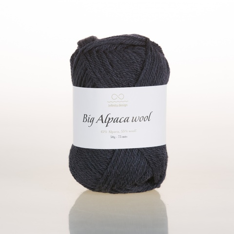 Пряжа Infinity Big Alpaca Wool 6081 иссиня черный