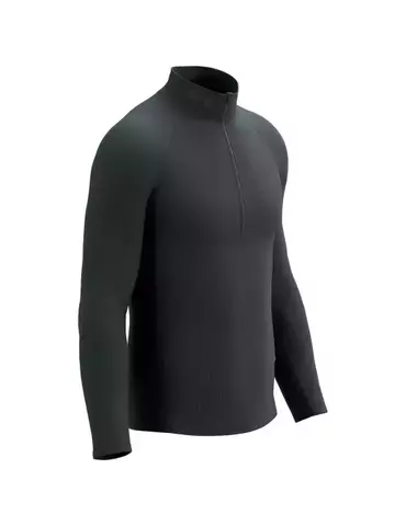 3D Thermo Half Zip LS Top Black