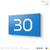 Табличка с номером 30 на дверь квартиры, для офиса, кабинета, аудитории, склада, голубая 120х70 мм, Айдентика Технолоджи