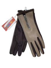 Перчатки. Женские. С замком. Материал верха: Эко кожа. Внутри плюш-флис. 12 шт в упаковке.