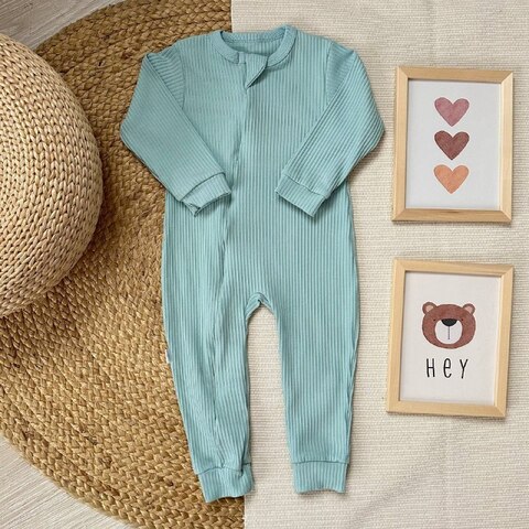 Комбинезон слип в рубчик на молнии