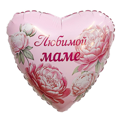 Сердце 19" Любимой маме, пионы Agura