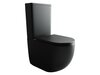 Ceramica Nova Metropol CN4001MB Напольный пристенный унитаз с бачком с ультра тонким сидением и крышкой с функцией плавного закрытия, цвет: чёрный матовый