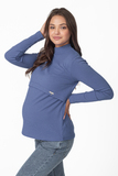 Лонгслив для беременных и кормящих 15951 темно-голубой