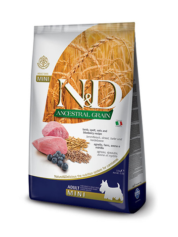 Farmina N&D ANCESTRAL GRAIN сухой корм для собак мелких пород (ягненок,спельта,овес,черника) 2,5 кг