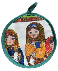 Прихватка рогожка круглая