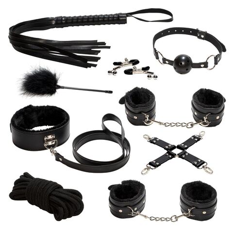 Эротический набор БДСМ из 9 предметов в черном цвете - Rubber Tech Ltd 900-01 BX DD