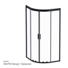 Am.Pm W90G-401-090BT Душевое ограждение Gem 1/4 Rond 90x90 стекло прозрачное, профиль черный матовый, без