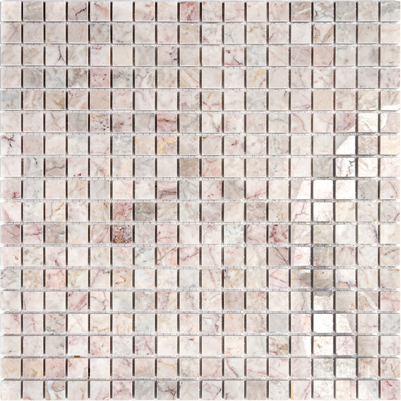 7M059-15P Мраморная мозаика Natural Adriatica серый светлый квадрат глянцевый