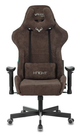Кресло игровое Zombie VIKING KNIGHT Fabric темно-коричневый Light-10 с подголов. крестовина металл Бюрократ