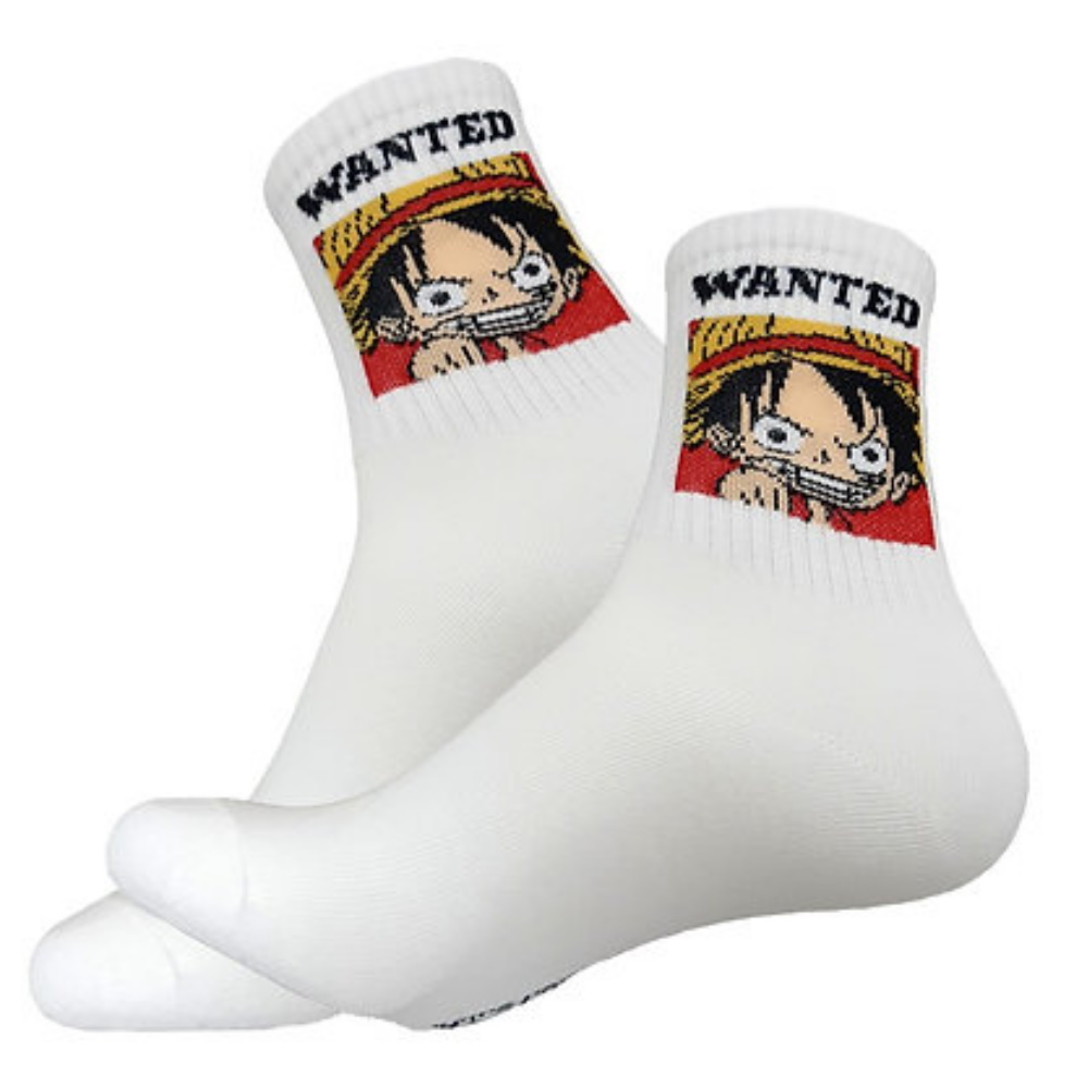 Носки One Piece, Большой куш, "WANTED Манки Д. Луффи", р-р 35-37  (белый) 61071 – купить по цене 250 ₽ в интернет-магазине ohmygeek.ru