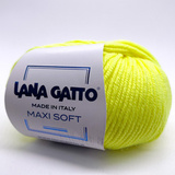 Пряжа Lana Gatto Maxi Soft 14471 желтый неон
