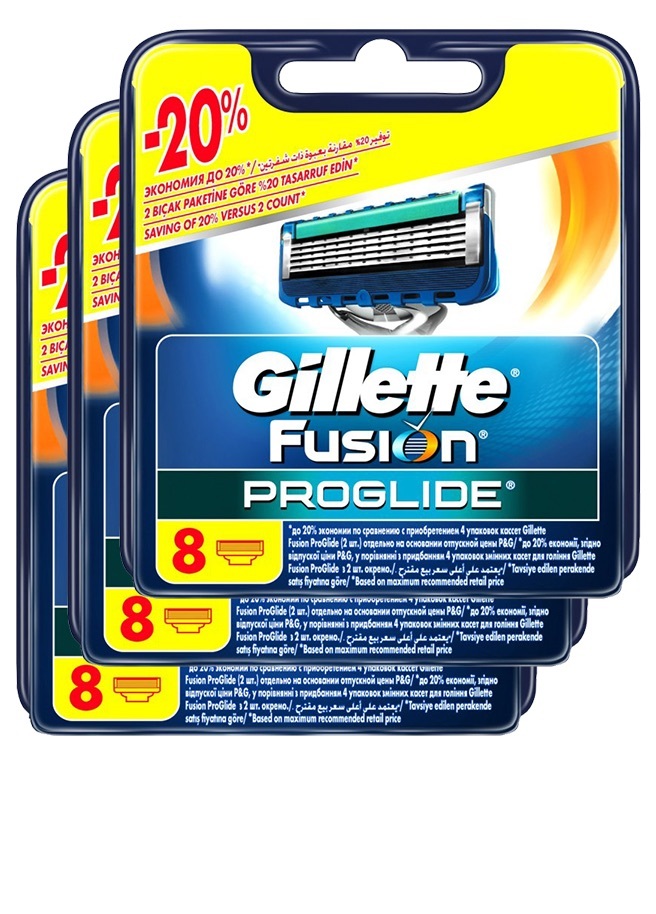 Fusion Proglide комплект (3х8) 24шт. (Цена за 1 пачку с учетом скидки 6% - 1551р.)