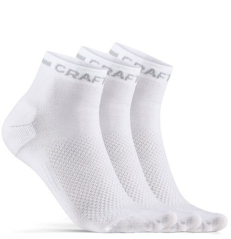 Носки Craft Core Dry Mid Sock 3-Pack - комплект 3 пары белые