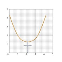 1070009 - Колье из золота с подвеской крест с  бриллиантами