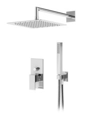 Cezares PORTA-DSIPQ-30-SR PORTA-DSIPQ-30-SR Душевой набор со смесителем с верхним и ручным душем, верхний душ из стены 30 см, металл. Исполнение Sunrise фото