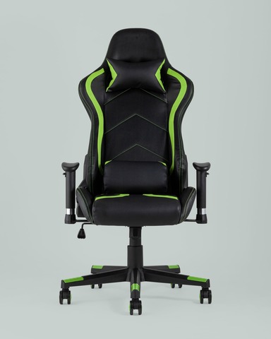 Кресло игровое TopChairs Cayenne зеленое, с поясничной поддержкой ортопедические 134см. 64см. 53см. экокожа полиуретан