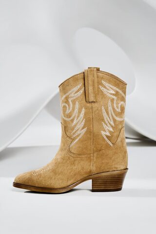 Казаки миди из натуральной замши BELLE / рыжий