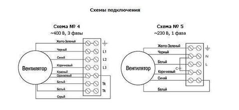 Схема подключения. Канальный вентилятор Ostberg RK 600x350 Е1 / RKC 355 Е1 для прямоугольных воздуховодов