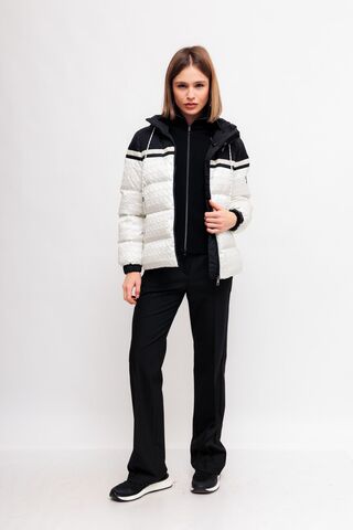 Marc Cain Sports Пуховик комбинированный с шерстью и рельефным узором