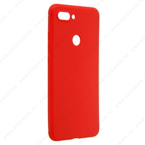Накладка силиконовая Soft Touch ультра-тонкая для Xiaomi Mi 8 Lite красный