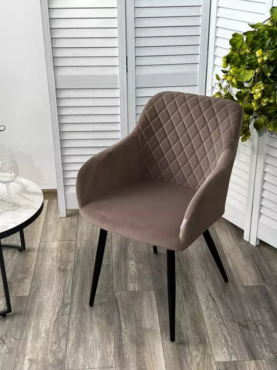 Стул BRANDY 505-5 Тауп, велюр беспальчиковый / черный каркас, М-City