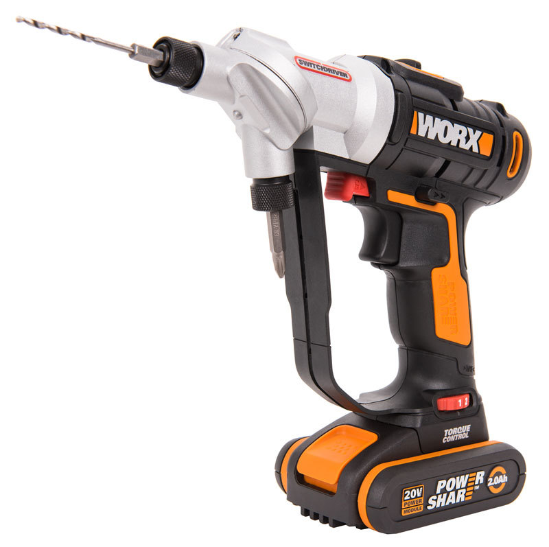 Дрель-шуруповерт аккумуляторная WORX Switchdriver WX176.2, 20В, 2Ач x1, кейс