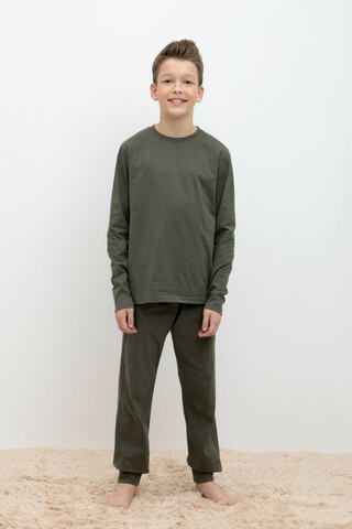 Пижама  для мальчика  КБ 2825/оливковый серый,крапинка